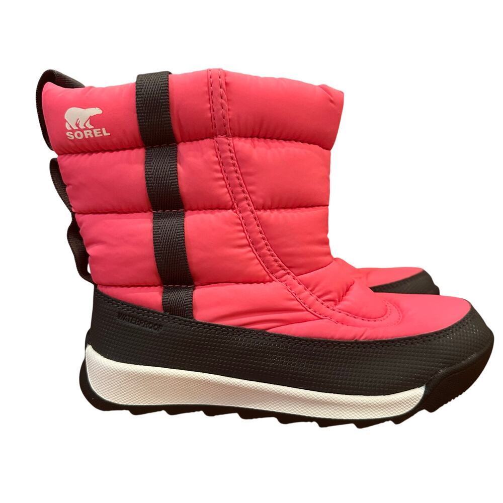 New Sorel Whitney Ii Puff Mid Waterproof Boots sz 13 Pink Black